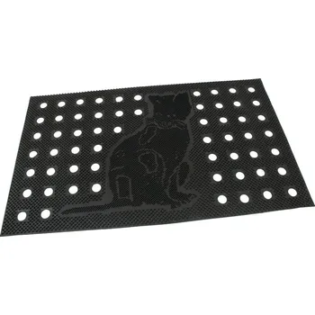 Rohožka Gumová čisticí děrovaná venkovní vstupní rohož FLOMA Cat - délka 45 cm, šířka 75 cm, výška 0,7 cm (89897004) FLOMAT