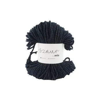 Příze Bavlněná šnůra MILA&nbsp;3&nbsp;mm Glitter - granátová zlatá