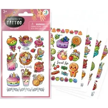 Odstranitelné tetování Dočasné Tetování Sladkosti Set 4 listy