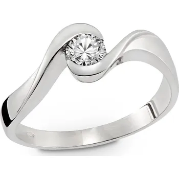 Prsten Zásnubní prsten z bílého zlata se zirkonem 262.90 Velikost: 56