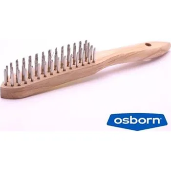 Drátěný kartáč Osborn 0001152333 - Ruční kartáč s dřevěnou rukojetí 3-řadý, rovný NEREZový drát 0,3 mm - Superior