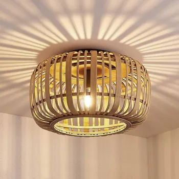 Stropní svítidlo Lindby Canyana, přírodní, ratan, Ø 40 cm příroda 1 x 60 W - Doprava zdarma