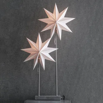 Lampička Markslöjd Stolní lampa papírová hvězda Duva, dvě hvězdy šedá, bílá 2 x 25 W - Doprava zdarma