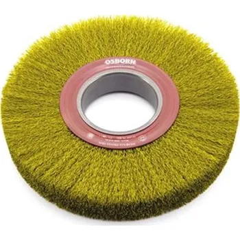 Drátěný kartáč Osborn 9902543542 - Kartáč drátěný kotoučový pr. 150 mm, šíře 24 mm, otvor pr. 30 mm, zvlněný mosazný drát pr. 0,20 mm + redukce