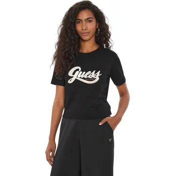 GUESS SS CN GLITTERY LOGO W4YI09JA914 JBLK L Velikost: XS