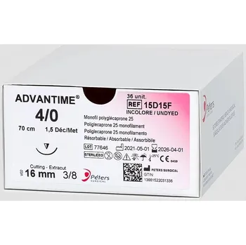 Náplast ADVANTIME, USP 6/0, jehla 13mm, 3/8, reverzní řez,, 70cm (36ks/bal)