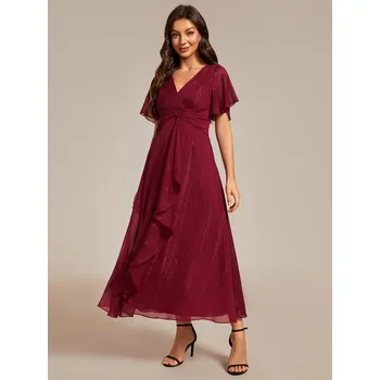 Dámské šaty Ever Pretty šaty pro matky 2131 bordo Velikost: 5XL / 50 / 18 / 22