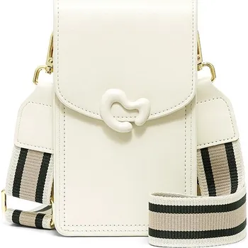 Kabelka Kabelka na mobil Vintage s popruhem bílá