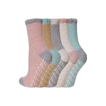 Dámské ponožky Dámské měkké protiskluzové ponožky s nopky - 5 párů