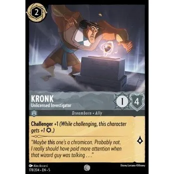 Sběratelská karetní hra Lorcana SSK 178/204 Kronk - Unlicensed Investigator - Shimmering Skies Stav: Near Mint, Verze: NORMAL