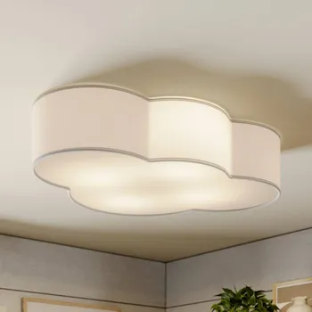 TK Lighting Stropní svítidlo Cloud, bílé, textilní, délka 62 cm, E27, 4 světla. bílá 4 x 15 W LED - Doprava zdarma