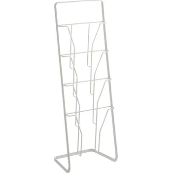 Zarážka na knihu Bílý kovový stojan na časopisy Yamazaki Tower 71 cm