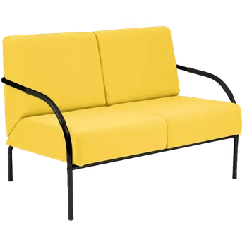 Sedací souprava SPA 2 černý lak, koženka AN 036 - koženka žlutá