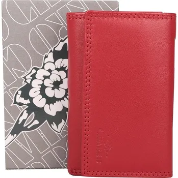 Menší dvouoddílová červená kožená peněženka Charro no. 235