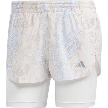 Dámské kraťasy adidas Run Fast 2-In-1 Shorts Womens White/Alumina 6 (XXS)