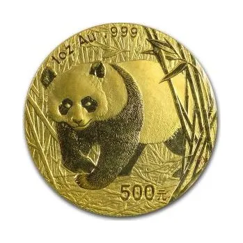 1 unce zlatá mince China Panda 2002