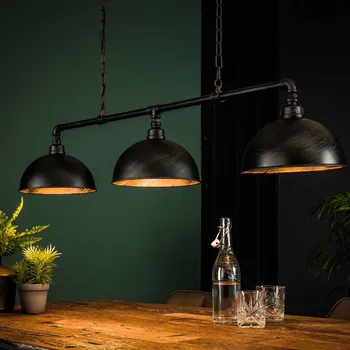 ZIJLSTRA Závěsné světlo Vanderbrock, černá, tři zdroje - baldachýn - délka 55 cm, šířka 6 cm, výška 2,5 cm; stínidlo - Ø 25 cm, výška 12 cm 3 x 60 W - Doprava zdarma