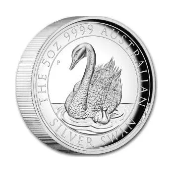 5 uncí stříbrná mince Austrálie Schwan 2018 - High Relief - leštěná deska