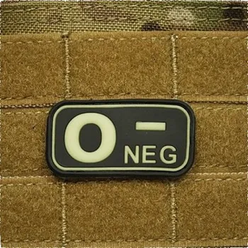 Nášivka JACKETS TO GO Nášivka KREV 0 NEG plast GLOW IN THE DARK