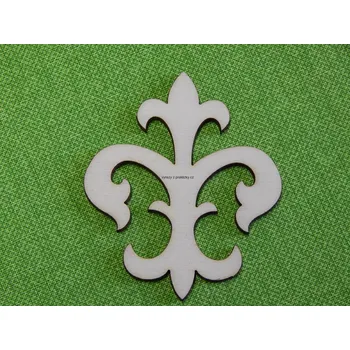 Dřevěný výřez z překližky, ORNAMENT-LILIE č.1, 4,5x5,3cm, 1ks
