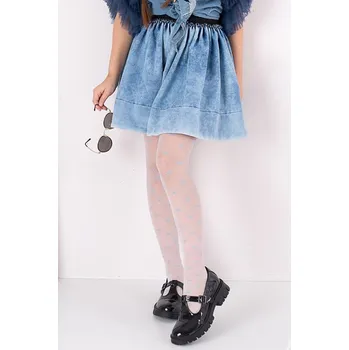 DÍVČÍ VZOROVANÉ PUNČOCHÁČE KAJA DR2419 bianco-modrá 104-110