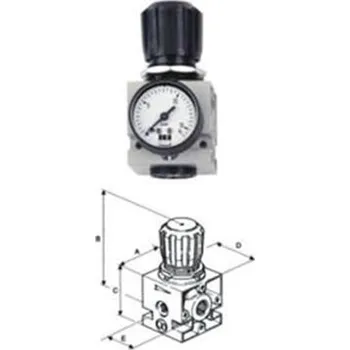 Schneider D402002 - Ventil redukční 1/2", DM 1/2 W, manometr