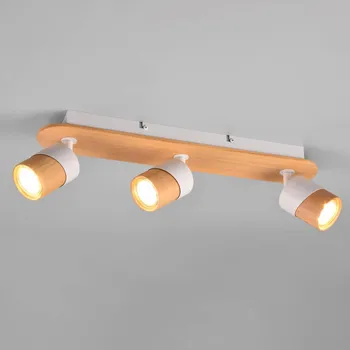 Bodové svítidlo Trio Lighting Stropní bodové světlo Aruni dřevo, tři zdroje bílá bílá, světlé dřevo 3 x 10 W - Doprava zdarma