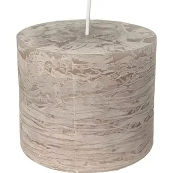 Svíčka Svíčka válec 9x7 šedo béžová