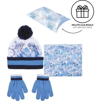 Čepice CERDÁ Zimní set v dárkovém balení (čepice, nákrčník, rukavice) DISNEY FROZEN, 2200007938