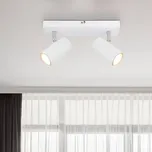 Globo Stropní bodové svítidlo Robby, bílé, délka 26 cm, 2 světla, kovové - Ø skleněných stínidel: 15,8 cm, 16,5 cm, 18,5 cm bílá 1 x 35 W