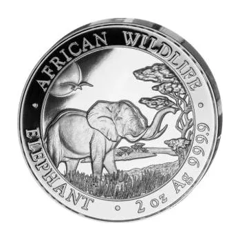 Sběratelství 2 unce stříbrná mince Somálsko slon 2019