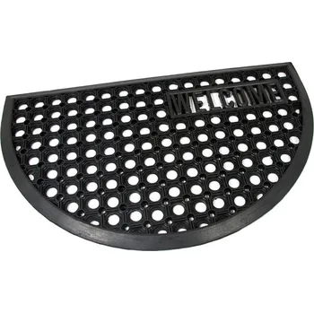 Rohožka Gumová venkovní půlkruhová vstupní rohož FLOMA Honeycomb Welcome - 45 x 75 x 1,5 cm (70806904) FLOMAT