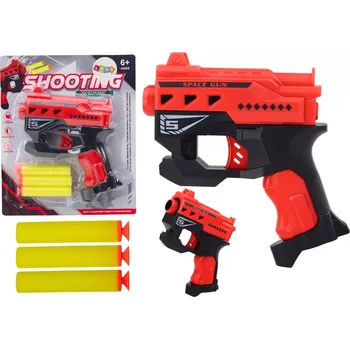 Dětská zbraň LEAN Toys Pistole na pěnové šipky s přísavkami červená