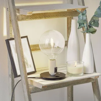 Lampička Stolní lampa FLOS Lampadina LED bílá, černá základna - Délka kabelu 230 cm černá, bílá 1 x 2 W LED - Doprava zdarma