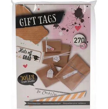 Vánoční dekorace štítek dárkový 22,5x16,5cm (30listů/9štíků-6 vzorů)