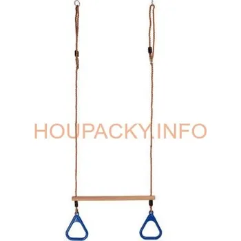 Dětská houpačka CUBS Hrazda dřevěná s plastovou rukojetí modrá