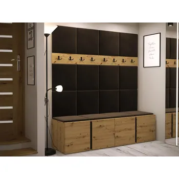 Předsíňová stěna Mirjan_zondo Předsíňová sestava Timothy V (dub artisan + dub artisan + černá) (Manila 04)