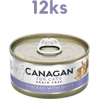 Krmivo pro kočku Canagan Cat konzerva Kuřecí a Kachní 12 x 75 g
