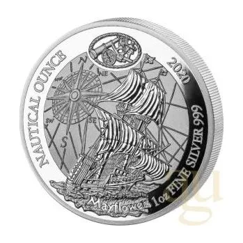 1 unce stříbrná mince Rwanda Nautical Serie - Mayflower 2020 - leštěná deska