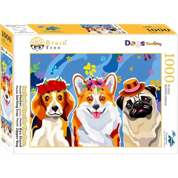 Puzzle Puzzle Brain Tree psí rodinka 1000 dílků