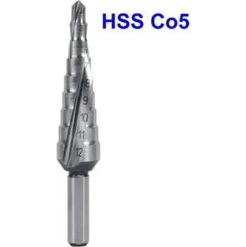 Vrták Ruko 101050-9E - Vrták do kovu pr. 4-12mm stupňovitý, stopka 6mm č.0/9, HSS Co5 CBN