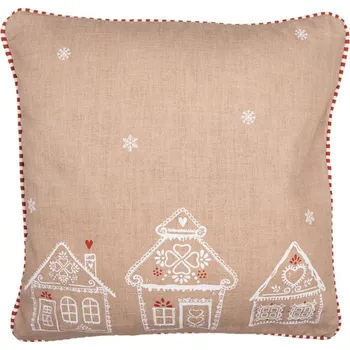 Povlak na dekorativní polštářek Povlak na polštář s perníkovými chaloupkami Gingerbread Bliss - 40*40cm