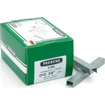 Průmyslová sponka Prebena D-10 CNK - Spony do sponkovačky výška 10 mm šíře 12,5 mm (bal. 5 000ks)