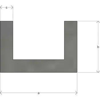Stavební materiál Aluris Hliníkový U profil stříbrný 13 x 15 x 6000 mm