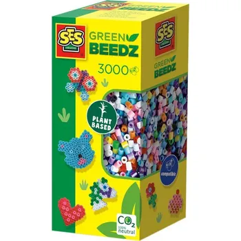 Dětské navlékací korálky SES Creative Zažehlovací korálky Green Beedz set 3000ks barevný mix Eco