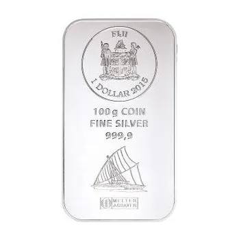Sběratelství 100 gramů stříbrný Argor Heraeus Fiji mincovní slitek