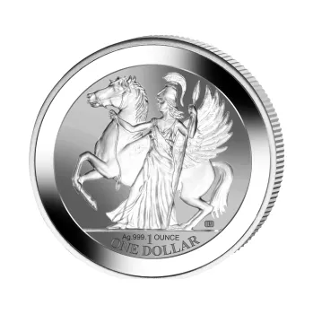 Sběratelství 1 unce stříbrná mince Pegasus - Göttin Athene 2017 - Reverse Proof