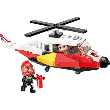 ostatní stavebnice Qman Mine City Fire Line 12011-2 Záchranný vrtulník