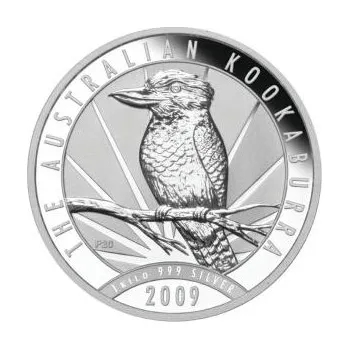10 uncí stříbrná mince Austrálie Kookaburra 2009
