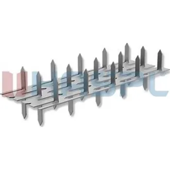 Tesařské kování Hašpl 7482 - Styčníková deska s hroty rozměr 35 x 84 x 1,5 mm oboustranná pro dřevěné konstrukce, ocel, zinek bílý